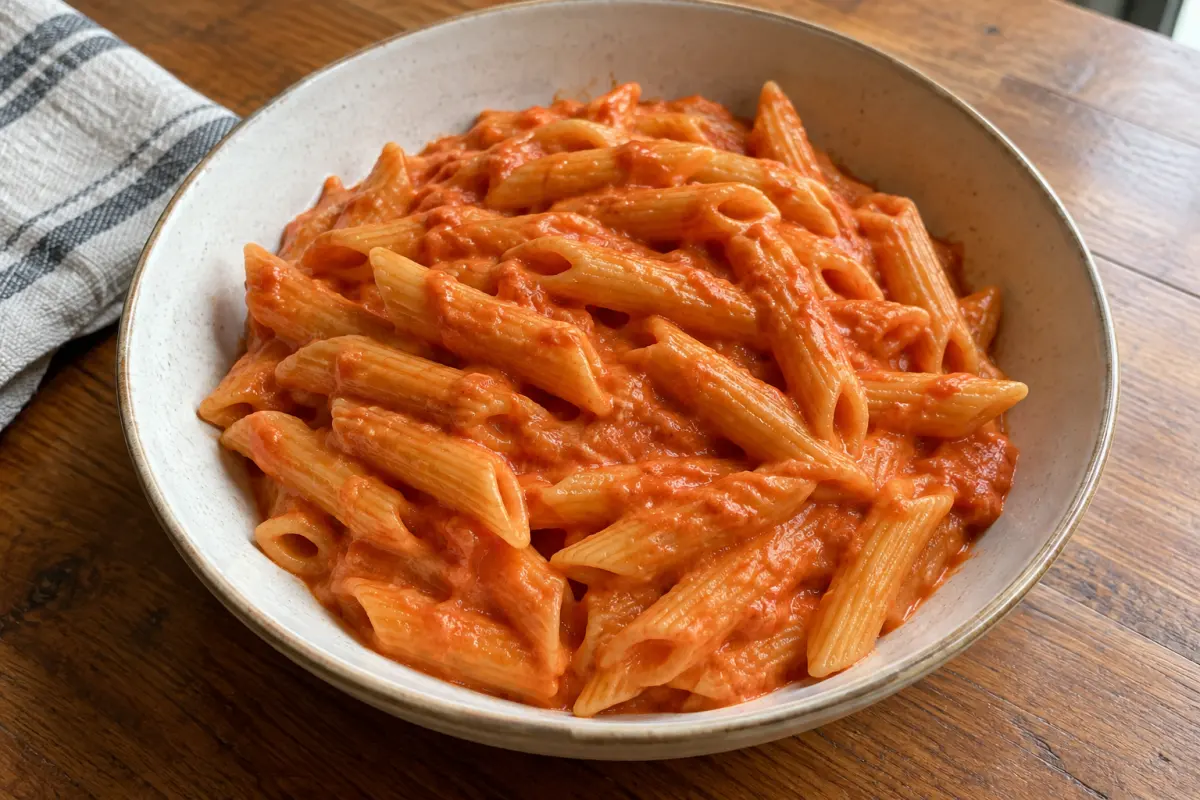 Cottage cheese pasta with protein penne