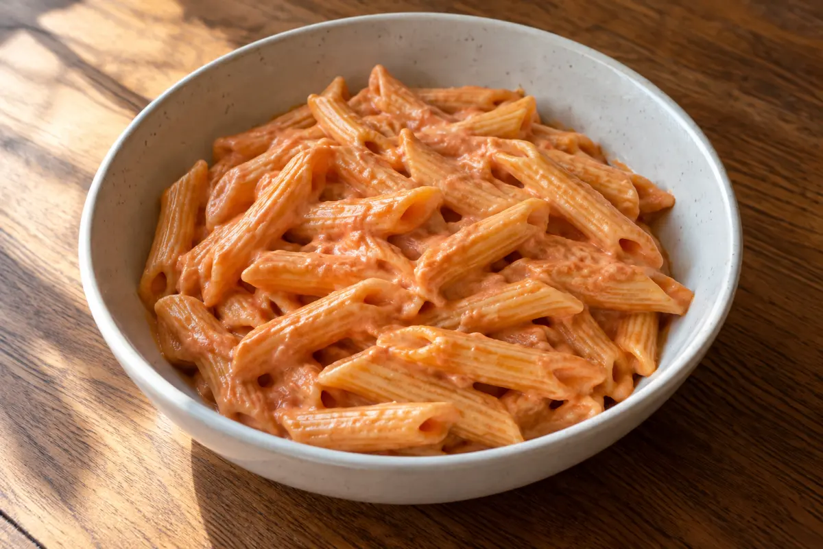 Cottage cheese pasta with creamy tomato sauce